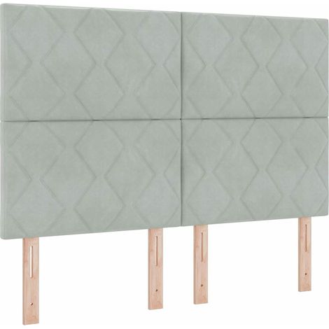 Maison Exclusive - LED Boxspringbett mit Matratze Hellgrau 140 x