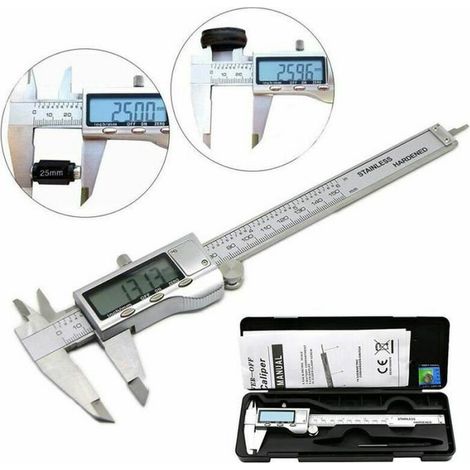 0-150mm Digitaler Messschieber LCD Mikrometer Edelstahl Silber (1/4)