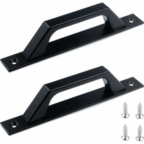 2 Poignées Porte Noires 175mm pour Porte Coulissante (1/5)