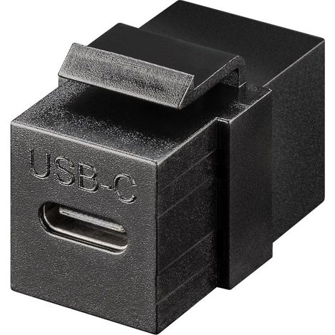 goobay Módulo Keystone USB-C hembra - USB-C hembra, USB 3.2 Gen 2 (10 Gbps), color negro