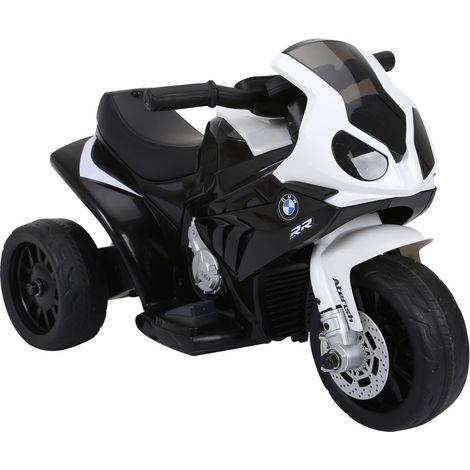 Moto elettrica BMW S1000RR per bambini con licenza ufficiale, musica e fari, 3 ruote in polipropilene, per bambini da 18 a 36 mesi, nero (1/5)