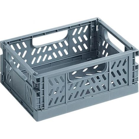 Mini caisse de rangement - Plastique - Pliable - Bleu - 14x10,5x6cm - Bureau, loisirs créatifs