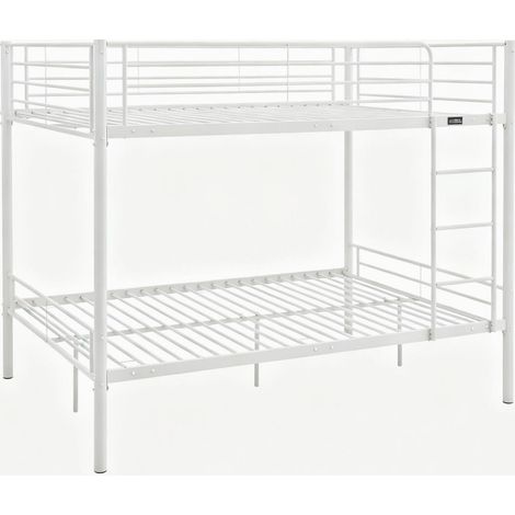 Letto a castello matrimoniale "Adam" con rete a molle - 140 x 190 cm - Bianco (1/5)