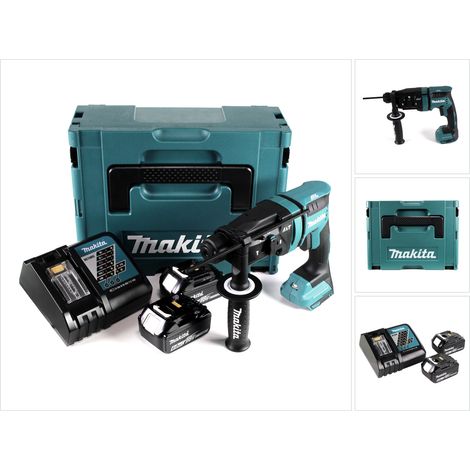 Makita DHR 182 RGJ Akku Bohrhammer 18V 1,7J SDS plus Brushless + 2x Akku 6,0Ah + Ladegerät + Makpac (1/5)