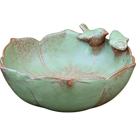 Bains d'oiseaux pour l'extérieur Grand Distributeur décoratif Jardinère céramique pour bain d'oiseau Pour balcon, terrasse, patio, jardin, arrière-cour (1/5)