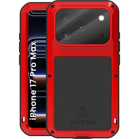 Love Mei Hülle für iPhone 17 Pro Max, mit Glas geschützt, Rot (1/5)