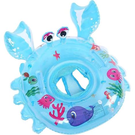 Bouée de Natation Bébé Gonflable avec Poignées, Anneau Flottant de Taille pour Tout-Petits de 8 à 48 Mois, Flotteur Aquatique Portable pour Loisirs à la Piscine, à la Plage et Animations Estivales en (1/5)