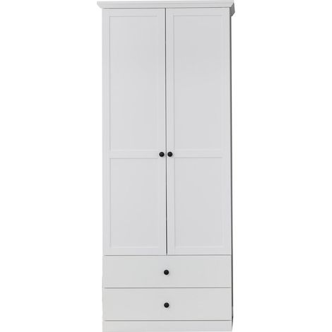 BrandsonBaxter Garderobenschrank 2 Türen, 2 Schubladen, 5 Einlegeboden weiß. (1/3)