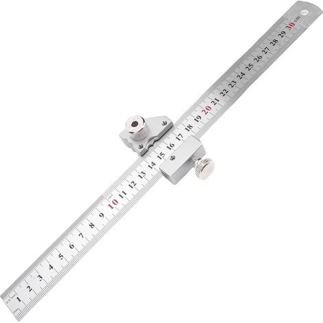 Repère d'alignement en aluminium 6061 et acier inox avec règle, angles 45° 90°, gabarit perçage poignées meuble, kit bricolage 1 règle 1 curseur 1 mèche 5mm 2 chemises 1 clé 2 molettes 2 pointes (1/5)