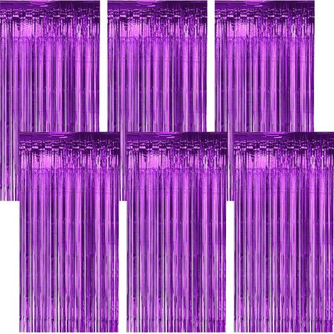 Lot de 6 Rideaux à Paillettes, Violet, 1 m x 2 m, en Plastique (1/5)