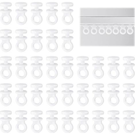 CSPARKV 100 Pièces Crochet Rideau Rail Glisseurs pour Rail à Rideaux Plastique roulettes à Rideaux Blanc Tringle à Rideau Coulissant Crochet Forte Capacité de Charge Attache Rideaux Accessoires (1/5)