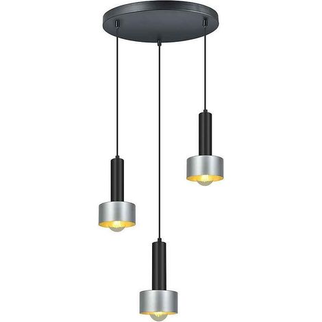 FAB 153883076 Allende Lampada 3xe27 Nero/argento Regx35x35 Cm (1/2)