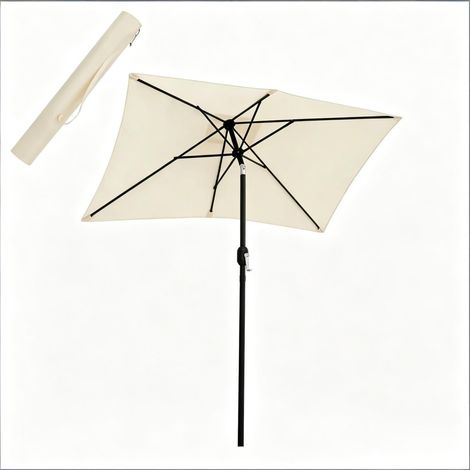 Parasol d'extérieur grande toile, voile d'ombrage pour balcon, jardin et piscine, dimensions 206x135x234 cm (Sans socle) - Beige (1/5)