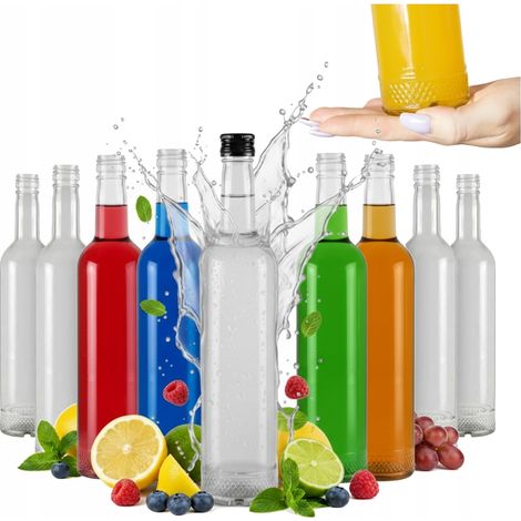40 botellas de vidrio CRYSTAL de 500 ml para licor casero o vodka