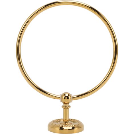 Anneau porte-serviettes mural doré brillant au toucher, en cuivre et acier inoxydable décoratif. (1/5)
