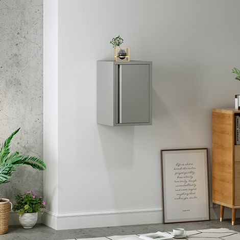 Hängeschrank Burlöv 50x33x35 cm Stahl Grau [en.casa]