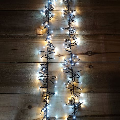 37.5m 3000 LED Christmas Cluster Multi-Action String Lights with Timer in White & Warm White (1/5)