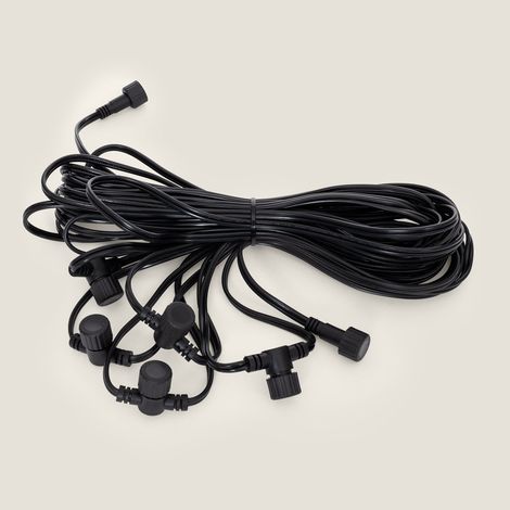 Ledkia – Câble d'extension EasyFit 12V 15 m – 6 connecteurs rapides – Installation simple pour éclairage extérieur – Indice de protection IP44