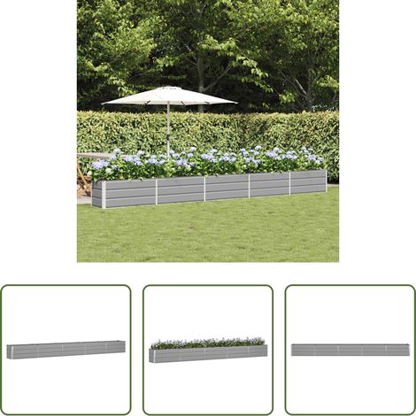 Pot industriel - Jardinière Gris clair 480 x 50 x 45 cm Acier galvanisé (1/5)
