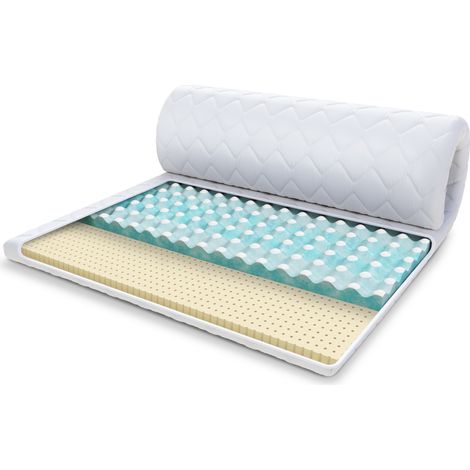 Topper 100x200 cm Matratzenauflage mit RavineBlue-Schaum Höhe 8 cm Latex H2 H4 (1/5)