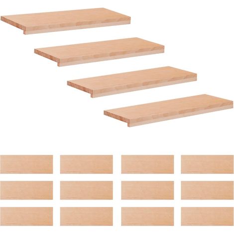 Treppenstufen 16 stk. 80 x 25 x 2 cm Natur Massivholz Buche vidaXL