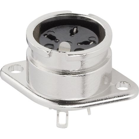 TRU COMPONENTS 1578834 DIN-Rundsteckverbinder Flanschbuchse, Kontakte gerade Polzahl: 5  Silber 1 St