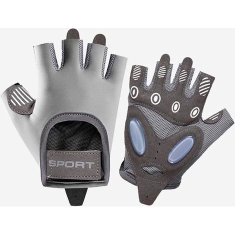 Gants de fitness unisexes - Conviennent pour un tour de main de 20 à 21 cm - Taille L (gris) - Conviennent pour l'haltérophilie (1/5)