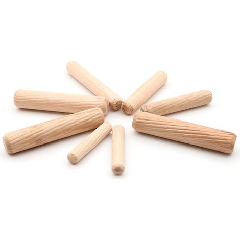 Packung mit 100 genuteten Holzmöbeldübeln