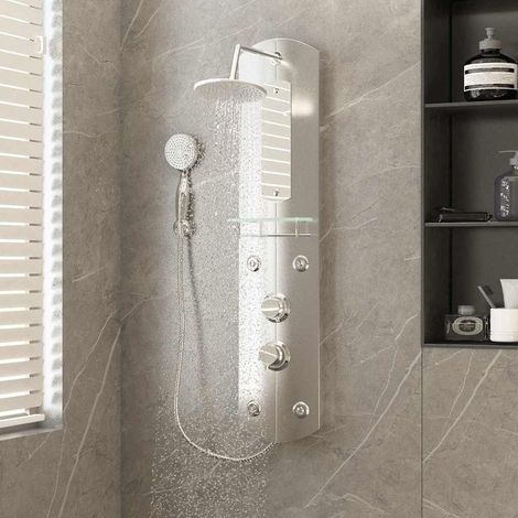 Panneau de douche 25x43x110 cm Argenté (1/5)
