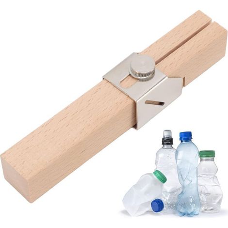 Machine à couper les cordes pour bouteilles, coupe-bouteilles en plastique de hêtre respectueux de l'environnement portable pour bouteilles en plastique PET pour le bricolage et les nécessités (1/4)