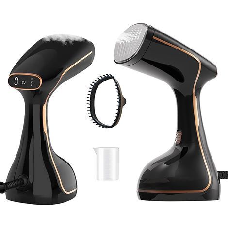 Fer à repasser de voyage Defroisseur Vertical, Fvobzxg Portable Defroisseur a Main Vapeur à Vêtements avec réservoir d'eau de,Steamer idéal pour la maison et le voyage,Noir (1/5)