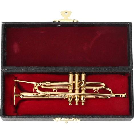 Ornements De Trompette, Collection De Modèles D'instruments De Musique De Basse Artisanat D'ornements De Trompette, Modèle De Trompette Adapté à la Décoration de la Salle De Musique De Bureau (1/5)