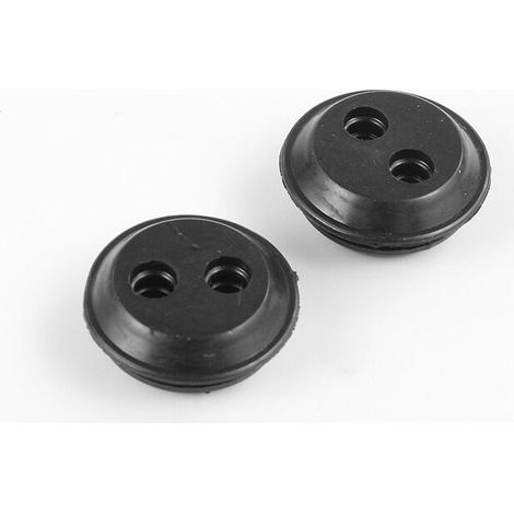 2x Universal-Schlauchdurchführungen für 5-mm-Schläuche, schwarzes Gummi, für Schläuche, Kabel, Rasenmäher, Freischneider und Tankdeckel, 26,5 mm Durchmesser, 2 Löcher (1/4)