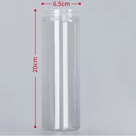 (O-630ml)1 bouteille d'emballage en plastique PET transparente vide avec fermeture hermétique, type seau circulaire, bocal à biscuits, boîte de conservation alimentaire scellée, récipient de stockage (1/5)