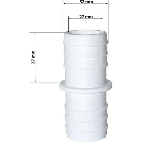 2 x 32 mm Schlauchverbinder-Set mit 1 x 1/4"-Schlauchschelle – Poolschlauchadapter – Doppelschlauchanschluss, 2er-Pack