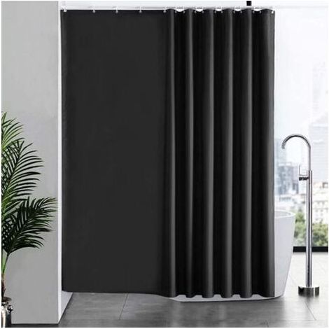 Rideau Douche 240x180 cm,avec 16 Crochets,Extra Large,Lesté,Anti Moisissure,Gris Foncé,Imperméable,Grand Rideaux Baignoire,Tissu Polyester,Antibactérien,Lavable en Machine (1/4)