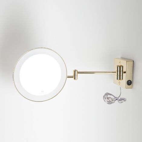 Miroir grossissant x3 à LED alimentation externe double bras or - Koh-I-Noor C362G3 (1/4)
