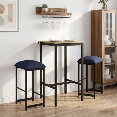 vidaXL Tabouret de bar 2 pc Bleu 40 x 32 x 74 cm Bois d'ingénierie (1/5)
