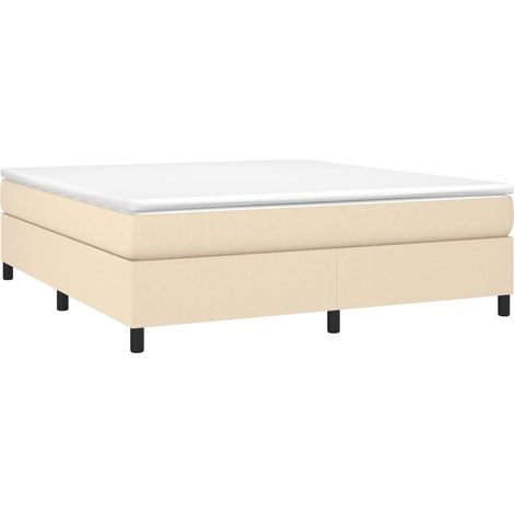 vidaXL Bettgestell Creme 160 x 200 cm Stoff