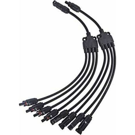 4 connecteurs de panneau solaire en Y Connecteur male et femelle Cable d'extension PV (1/4)