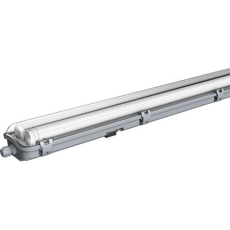 Silumen – Kit de réglette LED étanche IP65 avec 2 tubes LED T8 120 cm 18W – Flux lumineux 3312 lm – Angle d’éclairage 120° – Pour espaces humides