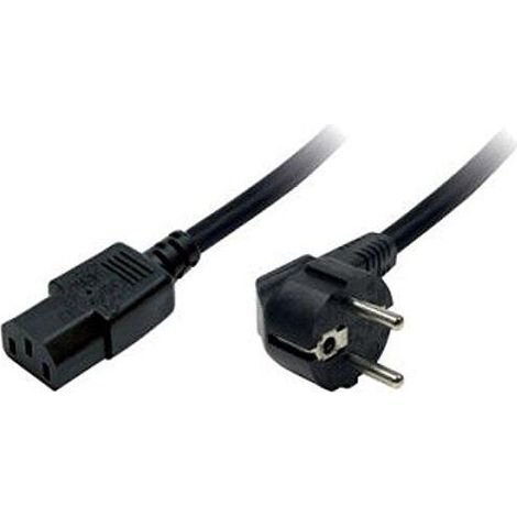 Cable de alimentación CEE7/7 (90°) conforme a la norma IEC C13, 1,8 m - LogiLink CP090