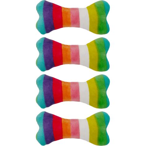 Lot de 4 jouet pour chien, peluche couineuse, os à mâcher coloré, accessoire animal domestique (1/5)