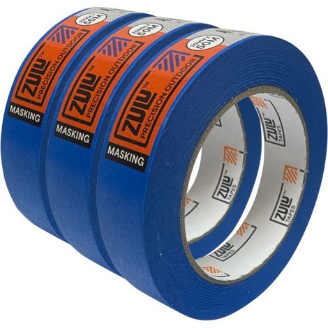 Zulu Precision Outdoor Blue Painters Masking Tape - 25mm x 50m (6 months), 3 Pack