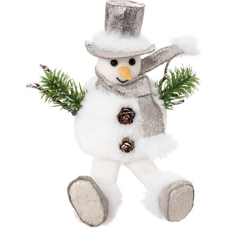 Muñeco de nieve sentado de 19 cm - Atmosphera créateur d'intérieur