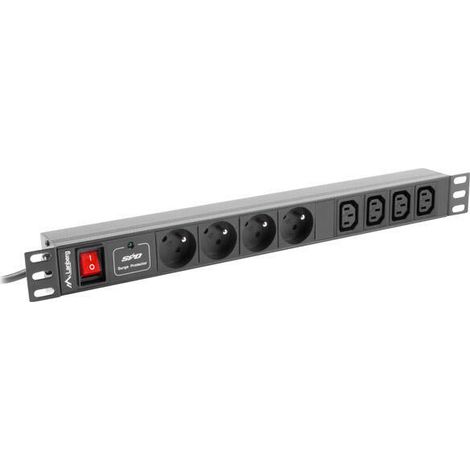 PDU Horizontal Lanberg negro 2500 vatios metal (1/4)