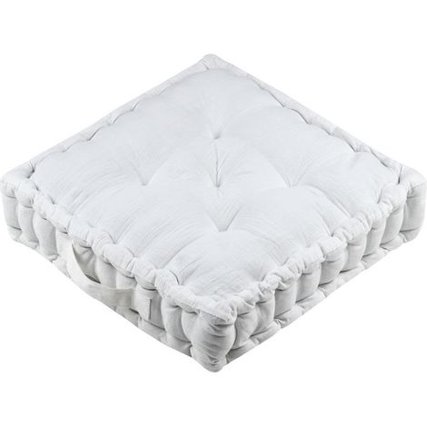 Coussin de sol gaze de coton 45 x 45 cm Pop colors ecru (1/3)