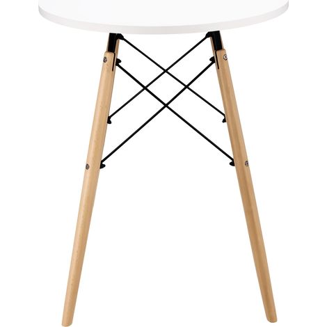 Tavolo rotondo moderno scandinavo bianco per soggiorno, sala da pranzo e cucina