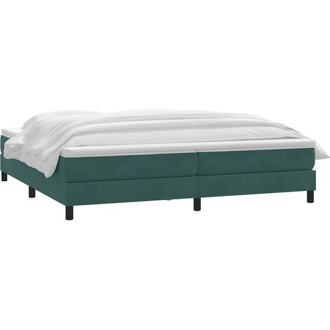 Sommier à lattes de lit et matelas vert foncé 180x220cm velours vidaXL