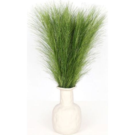 Herbe de la pampa artificielle, 5 tiges, 45 cm, petite imitation de roseau duveteux pour garnir vases, compositions florales, salon, cuisine, mariage, bureau, style bohème (1/4)